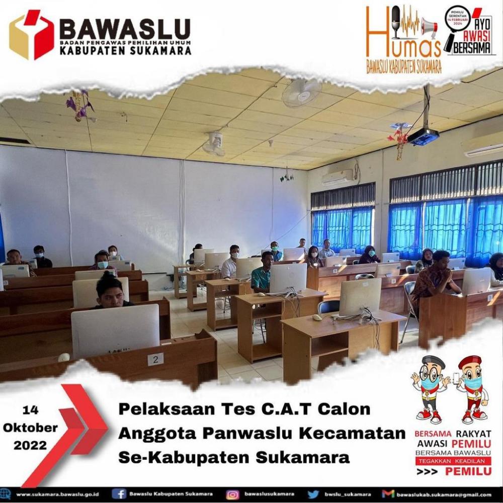 Pelaksanaan Tes Tertulis (CAT) Calon Panwaslu Kecamatan