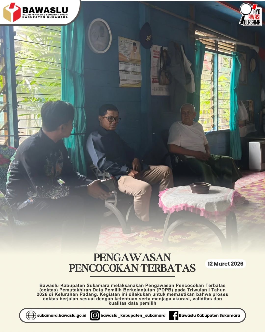 Pengawasan Pencocokan Terbatas Pemutakhiran Data Pemilih di Kelurahan Padang