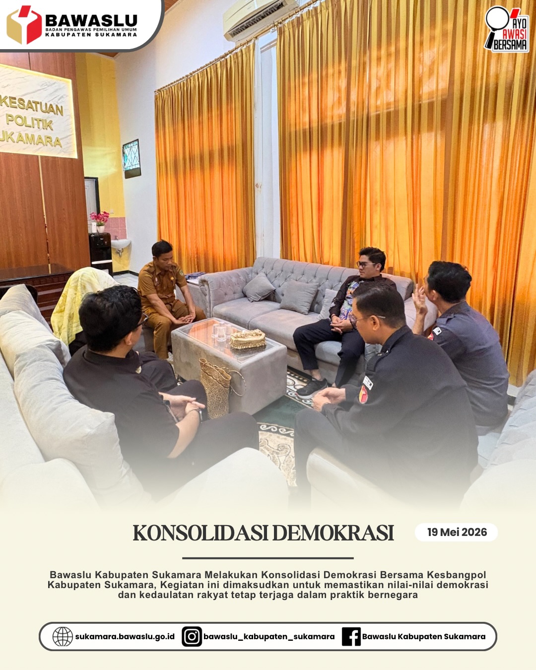 Konsolidasi Demokrasi bersama Badan Kesatuan Bangsa dan Politik Kabupaten Sukamara