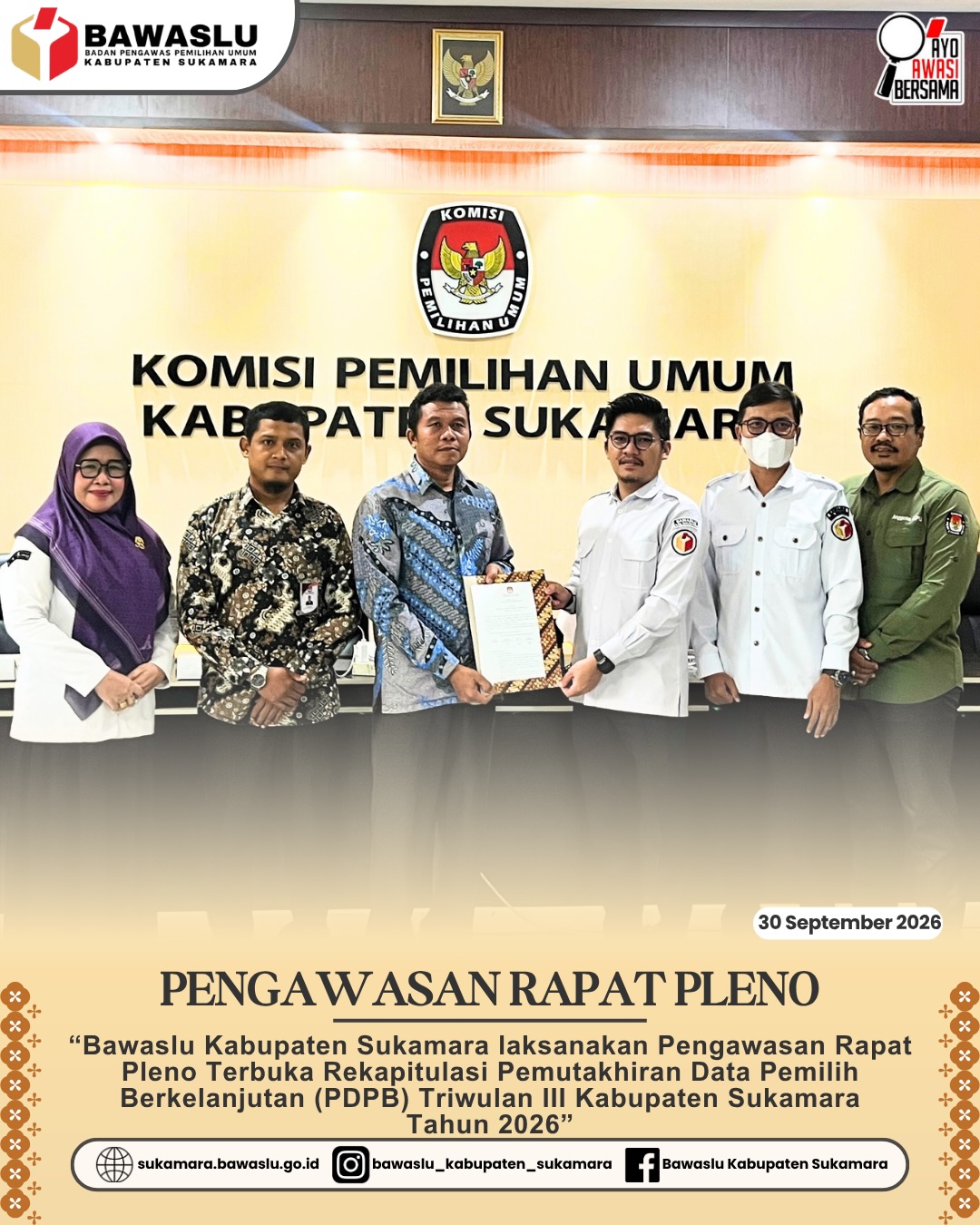Pengawasan Rapat Pleno Terbuka PDPB Triwulan III 2026