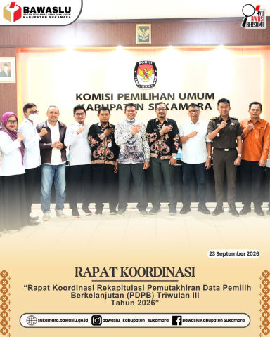 Rapat Koordinasi Rekapitulasi Pemutakhiran Data Pemilih Berkelanjutan (PDPB) Triwulan III Tahun 2026