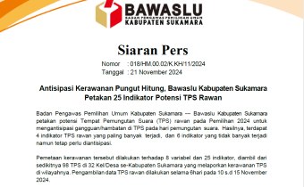 Siaran Pers TPS Rawan Kabupaten Sukamara